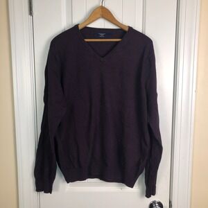J Crew Mens Purple Cotton Cashmere Blend Pullover Sweater Sz Large Quiet Luxury